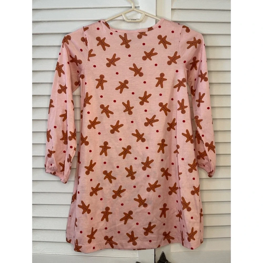 Hanna Andersson Size 130 7/8‎ Pink Gingerbread Nightgown